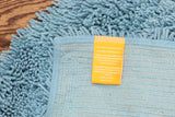 Knightsbridge Melbourne 220 GSF Non Skid Back Bath Rug Aqua Marine Blue 21x34