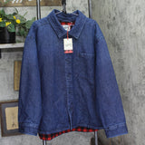 Woolrich X TGT Heavyweight Flannel-Lined Denim Shacket Jacket 94612514 Blue XL