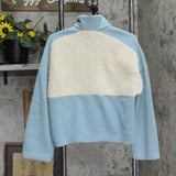 Columbia Womens Snap Front Sherpa Pullover Sweater 1626840 Blue M