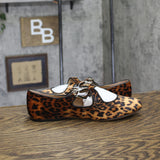 A New Day Tasmin Velvet Flats with Crisscross Buckle Leopard Brown Multi 9.5M