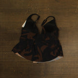 Bar III Breeze Fly Away Over-the-Shoulder Tankini Swim Top Java Brown / Black M