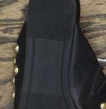 A New Day Womens Channing Studded Slip On Mule Flats Jet Black / Gold 6.5M