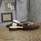 A New Day Womens Twiggy Multi Buckle Mini Heel Flats 94303760 Brown 8.5M