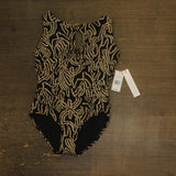 Beyond Control Womens Foil Me Once High-Neck One Piece Swimsuit Black Multi 6