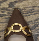 A New Day Womens Tabitha Oversized Chain Sling Back Heels Faux Suede Brown 8M