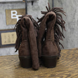 Universal Thread Patsy Tall Fringe Western Boots Mid Calf Chcolate Brown 7.5M