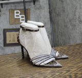 INC International Concepts Dress Sandals Stiletto Heels Leopard Brown 7.5M