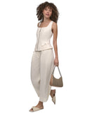 DKNY Weathered Twill Zip-Front Vest P5ETTB77 Coconut Off White M