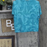 Jenni Womens Short Sleeve Pajama Shirt Top 100173182MS Tonal Marble Green M