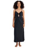 INC International Concepts Womens Satin Bow Nightgown 100189297MS Black M