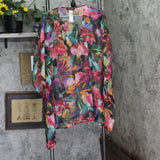 Lauren Ralph Lauren Printed Tunic Cover Up Woven Jungle Paradise Pink Multi S/M