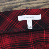 Maurices Womens Square Neck Puff Sleeve Holiday Dress Red / Black Plaid 2XL