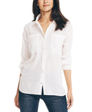 Nautica Weekend Button Down Long Sleeve Shirt 26W501 Bright White L