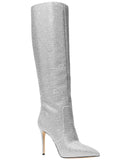 Michael Michael Kors Rue Stiletto Boots Rhinestone Evening Silver Gray 11M