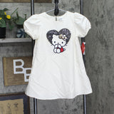 Hello Kitty Lined A-Line Sheath Dress with Removable Faux Fur Collar Off White 6
