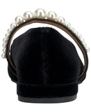 On 34th Womens Sarrya Pearl Mary-Jane Flats 10019682600 Black Velvet 5.5M