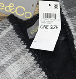 Style & Co. Womens Plaid to Solid Reversible Topper Cozy SC4642515 Black / Gray