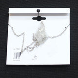 Pawprint Rhinestone "Love" Pet Necklace Silver Gray / Brass 16" + 2"