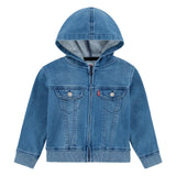 Levi's Knit Full Zip Trucker Hoodie 617830F Sea Salt Blue 24M