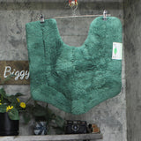 Home Weavers Contour Toilet Bathroom Rug Mat Bottle Green 20x20