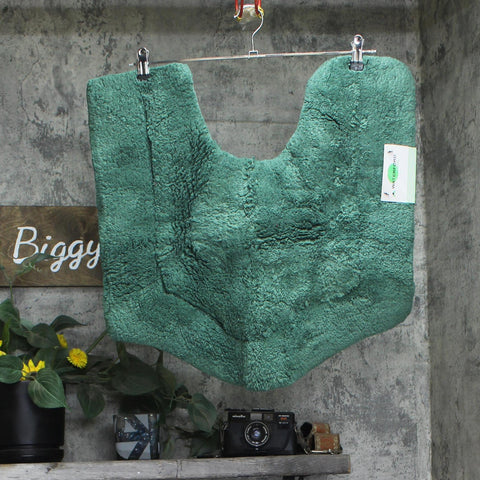 Home Weavers Contour Toilet Bathroom Rug Mat Bottle Green 20x20