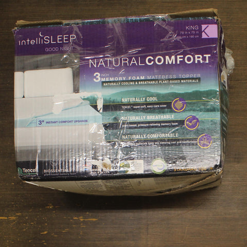 Intellisleep Natural Comfort 3" Memory Foam Mattress Topper White King