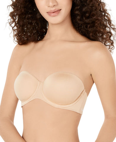 Calvin Klein Womens Lightly Lined Constant Strapless Bra Nude 5 Brown 40D