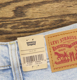 Levi's Womens Ribcage Straight Full Length Jeans Button Fly All Alone Blue 24x32