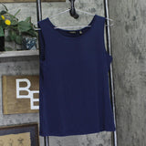 IMAN Womens Stretch Knit Tank Top Blue M