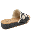 JBU By Jambu Comfort Casual Fashion Slip On Wedge Sandal Black / White 9.5M