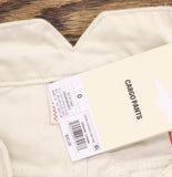 Woolrich X TGT Womens Mid-Rise Barrel Leg Cargo Denim Pants Cream Off White 0