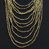 Lane Bryant Fashion Metallic Tiered Cascading Chain Necklace Brass Gold 17" + 2"