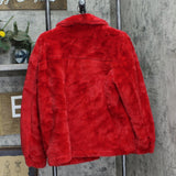 Jou Jou Juniors Womens Faux-Fur Jacket 167c86617231f3 Red XL