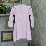 Hope & Henry Cotton Flutter Detail Sweater Dress Lavender Heather Purple 10