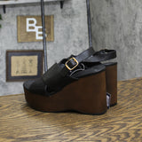 Universal Thread Naomi Wood Wedge Heels with Memory Foam Insole Black 7.5M