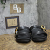 A New Day Meg Double Strap Buckle Slide Sandals 94748250 Black 9.5M
