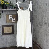 LC Lauren Conrad Womens Woven Padded Shoulder Tie Dress 1661adc9faf56e Ivory S
