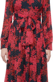 Tommy Hilfiger Glitter-Dot Floral Belted Dress Sky Captain / Persian Red 12