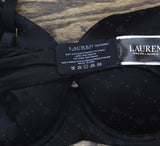 Lauren Ralph Lauren Womens Comfort Collection Repeat-Logo T-shirt Bra. Black 32D