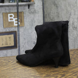 Impo Namora Stretch Knee Boots, Faux Suede Kitten Heel 500339 Black Suedy 6M
