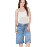 Wild Fable Womens Squareneck Tie Tank Spaghetti Strap Rolled Hem Top Off White S