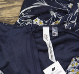 Ny Collection Womens Long Sleeve Clip Dot Chiffon Dress Blue Floral S