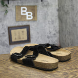 Goodfellow & Co Saul Suede Two Band Sandals 94809737 Black 9