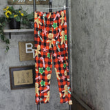 cheibear Long Sleeve Merry Christmas Holiday Pajama Lounge Set Black / Red M