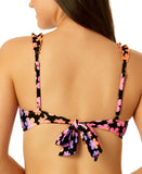 Salt + Cove Juniors Foil Print Ruffle Strap Bralette Bikini Top Orange Multi S