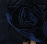 Betsy & Adam Womens Ruffled Halter Velvet-Trim Sheath Dress A26692 Navy Blue 14