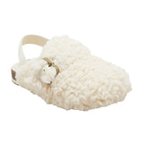 Cat & Jack Girls Mila Faux-Shearling Clog Loafer Slippers Ivory Off White 6T