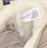 Wild Fable Shawl Collar Faux Shearling Button Down Sash Tie Coat Tan Brown 2XS