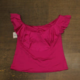 Trina Turk Womens Standard Monaco Ruffle Tankini Swim Top Sangria Pink 12