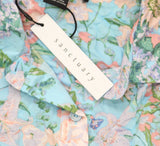 Sanctuary Womens Short Sleeve Button Up Pajama Shirt SY70004 Blue Floral S